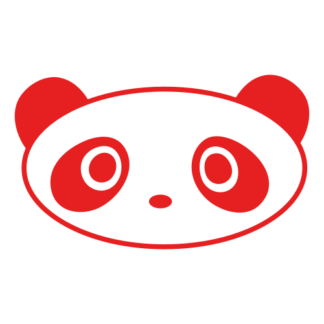 Oval Face Panda Decal (Red)